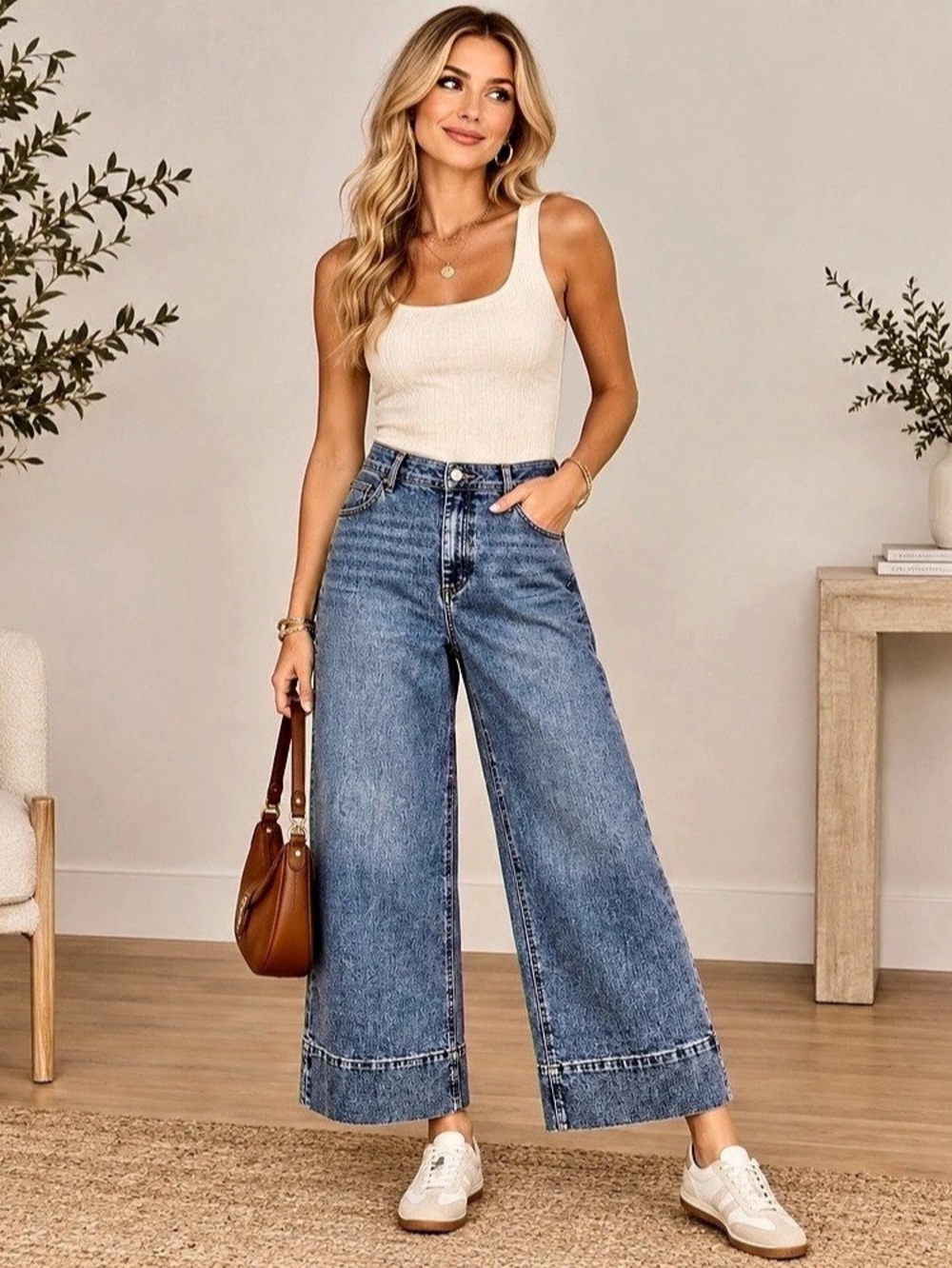 OAT New York Wide Leg Jeans Sz 8/29 High Rise Trouser Hem Y2K Vibe Indie Sleaze